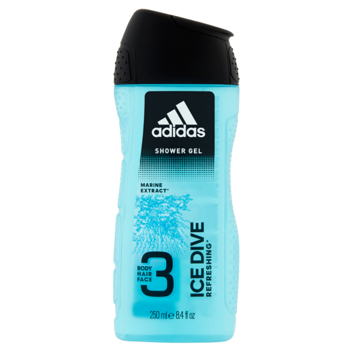 ADIDAS ICE DIVE body hair face shower gel