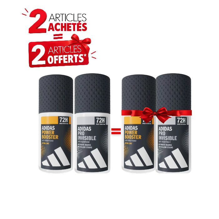 Pack Déodorants Homme Power Booster Anti-Perspirant Roll On 50ml – Pro invisible Anti-Perspirant Roll On 50ml – 2 Achetés = 2 Offerts
