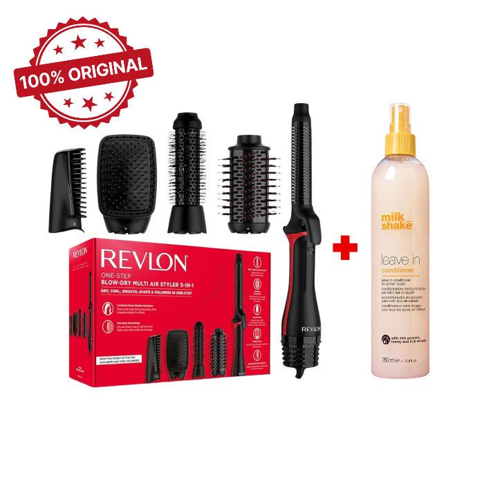 Duo Brosse Revlon 5-in-1 + Spray Sans Rinçage Milk_Shake Hair Leave-In