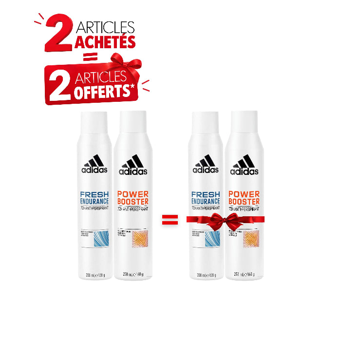 Pack Déodorants Femme Adidas 72H 150ml – Pro Invisible & Power Booster – 2 Achetés = 2 Offerts