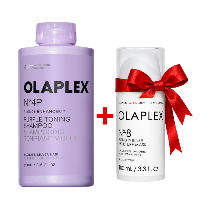Duo OLAPLEX N°4P Shampooing Violet 250 ml + Masque N°8 Offert