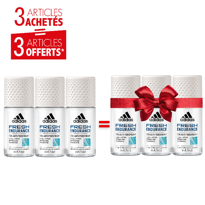 Pack Déodorants Homme Adidas 72H 50ml – Pro Invisible & Fresh Endurance – 3 Achetés = 3 Offerts