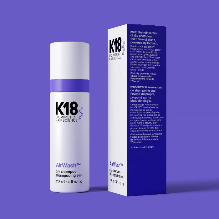 K18 - AirWash Dry Shampoo - Shampooing sec réducteur de sébum et anti-odeurs 118 Ml