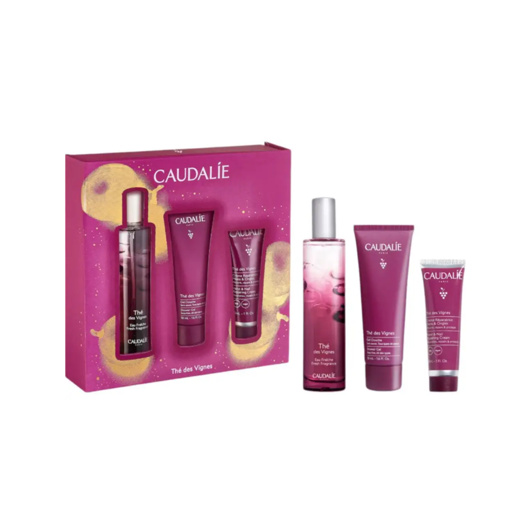 Caudalie  Thé des Vignes Fresh Fragrance 50mL Thé des Vignes Shower Gel 50mL Thé des Vignes Hand Cream 30mL