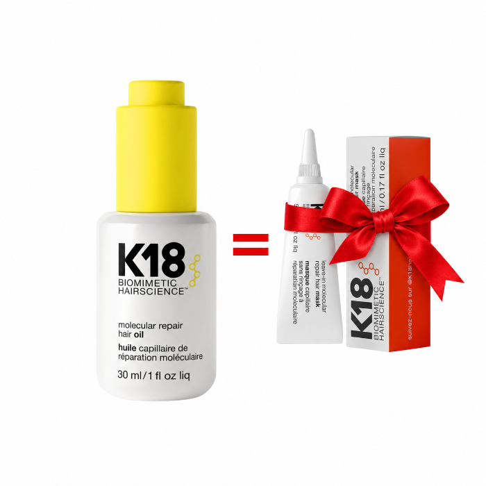 Duo K18 – Huile Capillaire Réparatrice + Mini Masque Réparateur 5 ml Offert