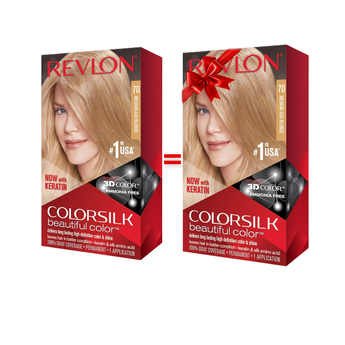 REVLON COLORSILK MED ASH BLONDE 70 - 1 Acheté = 1 Offert